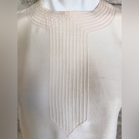 Beautiful Vintage 1950s 1960s Raw Silk Shell Top with Incredible Detailing - Picture 4 of 16